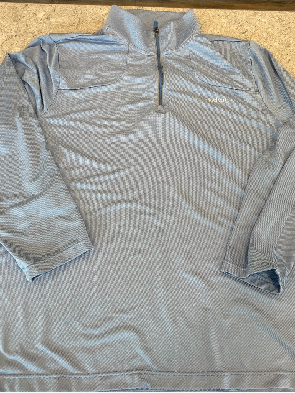 Vineyard Vines Men's Light Blue Quarter-Zip Pullover-XL